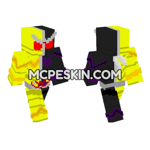 Kamen Rider W LunaJoker Minecraft Bedrock skin, front and back