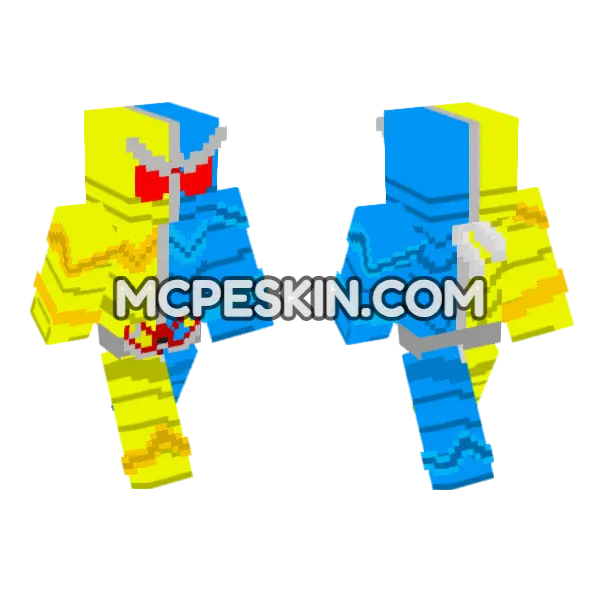 Kamen Rider W Lunatrigger Minecraft Bedrock skin, front and back