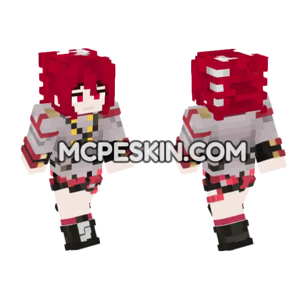 Kasane Teto Shucks Minecraft Bedrock skin, front and back