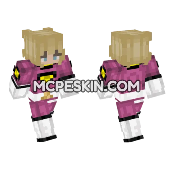 Katherine Pink Outfit Minecraft Bedrock skin, front and back
