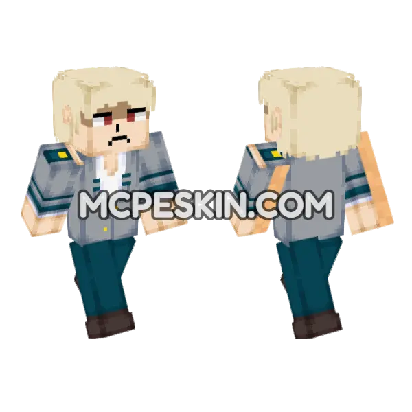 Katsuki Bakugo My Hero Academia Minecraft Bedrock skin, front and back