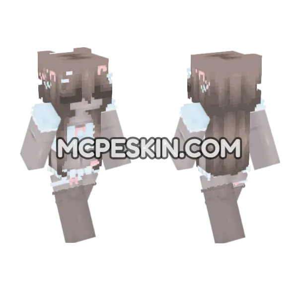 Kawaii Pastel Outfit Minecraft Bedrock skin, front and back