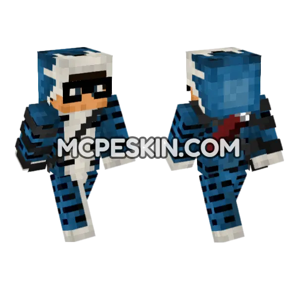 Kendal Blue Outfit Minecraft Bedrock skin, front and back