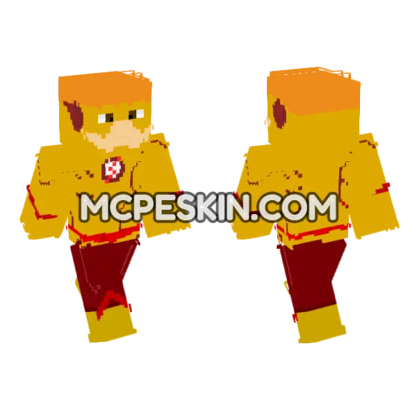 Kid Flash 6510018 Minecraft Bedrock skin, front and back
