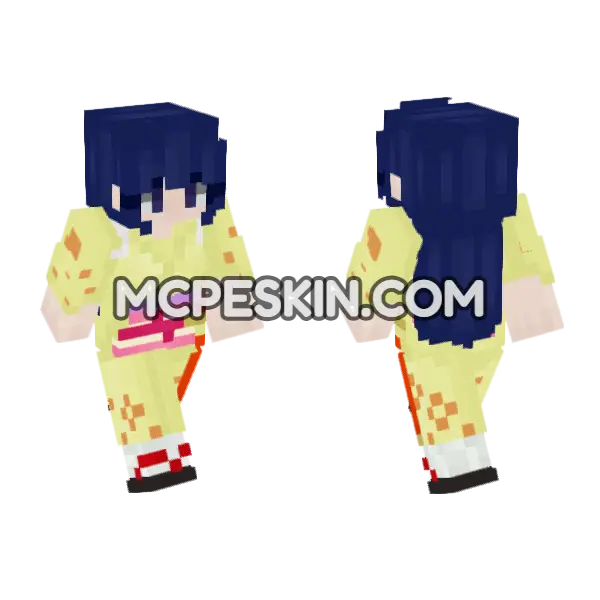 Kikunojo Minecraft Bedrock skin, front and back
