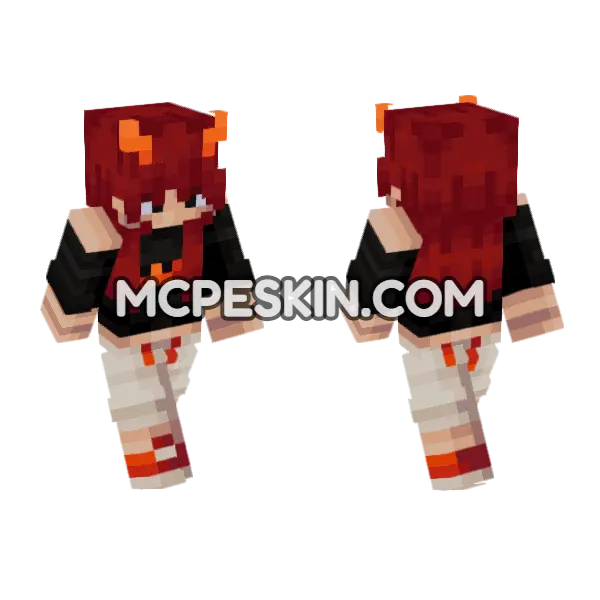 Kim Red Hair Minecraft Bedrock skin, front and back