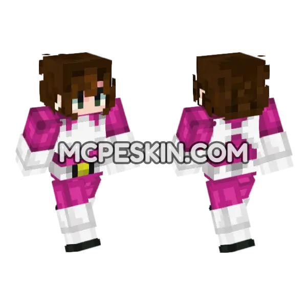 Kimberly Pink Outfit Minecraft Bedrock skin, front and back