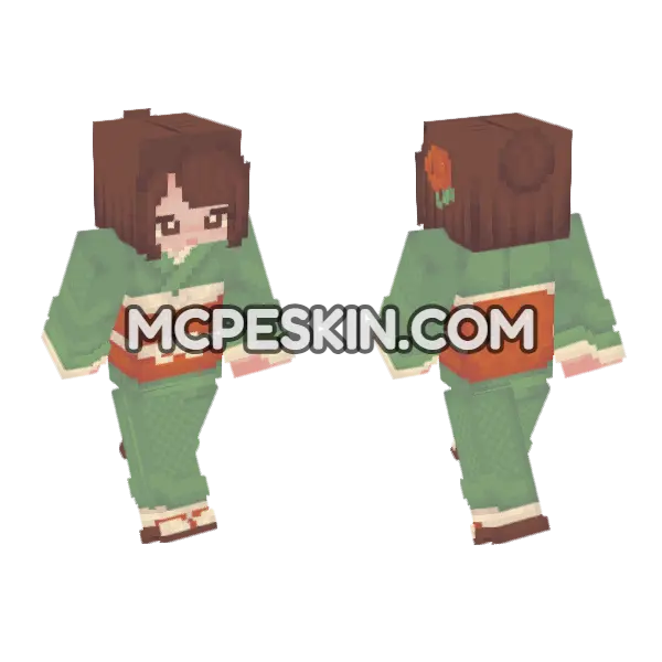 Kimono Girl Minecraft Bedrock skin, front and back