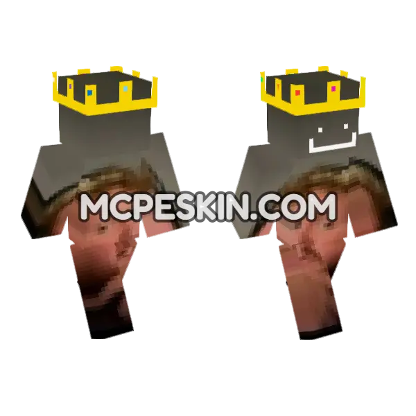King Caseoh Minecraft Bedrock skin, front and back