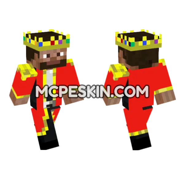King Steve Minecraft Bedrock skin, front and back