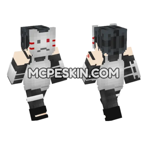Kitsune Masked Figure, front and back