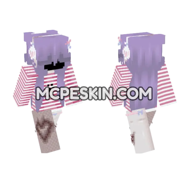 Kitty Remake OG Minecraft Bedrock skin, front and back