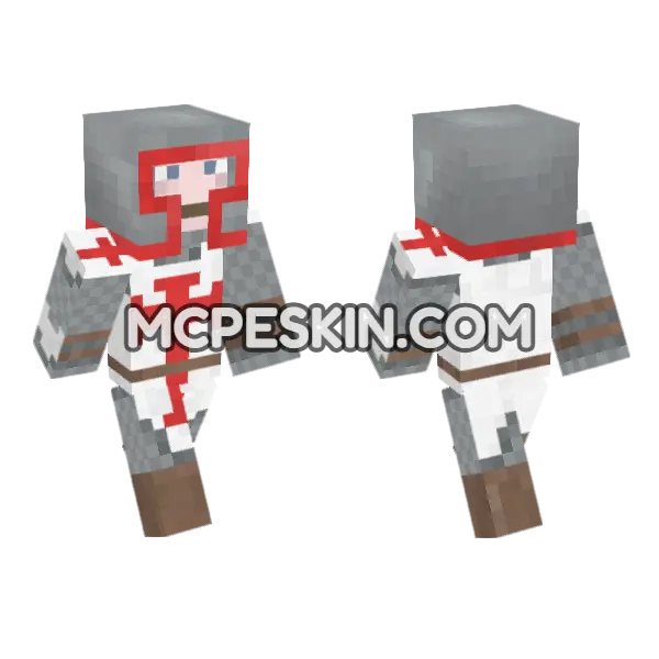 Knight Templar Skin Minecraft Bedrock skin, front and back
