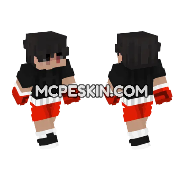 Knockout PvP Skin 9 Minecraft Bedrock skin, front and back