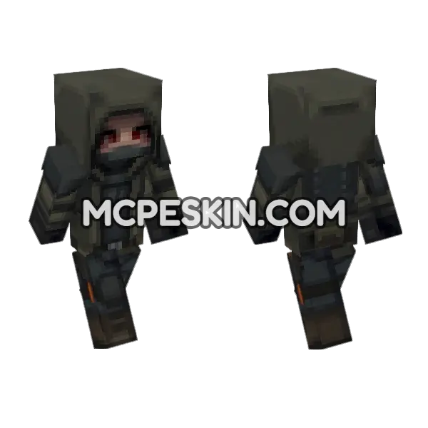 Knox Tactical Outfit Minecraft Bedrock skin, front and back