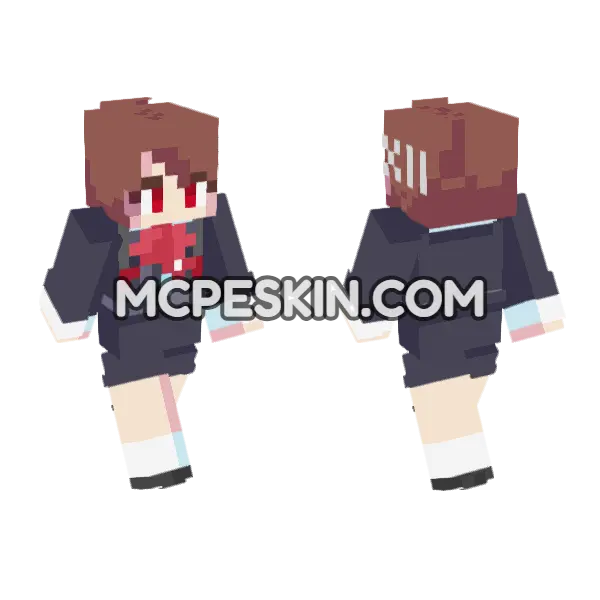 Kotone Shiomi Minecraft Bedrock skin, front and back