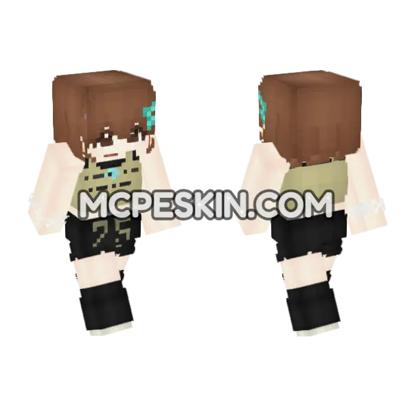 Kpop Idol Fanmade Skin Minecraft Bedrock skin, front and back