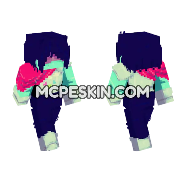 Kris Dark World Ver Deltarune Minecraft Bedrock skin, front and back