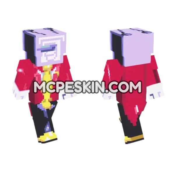 Kris Deltarune Minecraft Bedrock skin, front and back