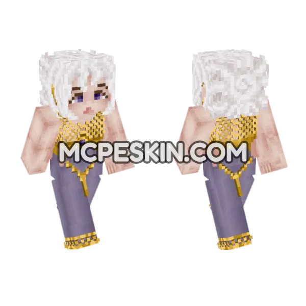 Lady Amalthea Amethyst Minecraft Bedrock skin, front and back