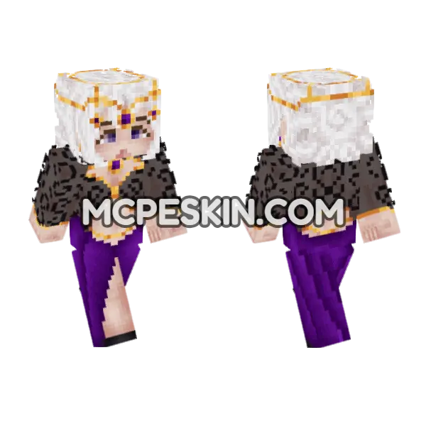 Lady Amalthea Electra King Minecraft Bedrock skin, front and back