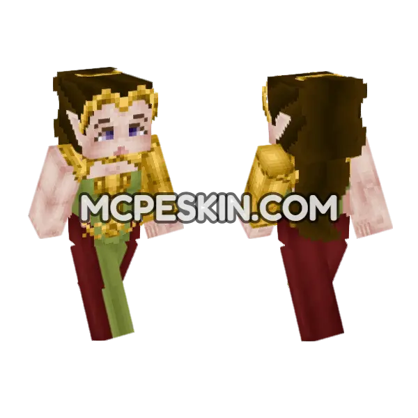 Lady Amalthea Elven Noble Minecraft Bedrock skin, front and back