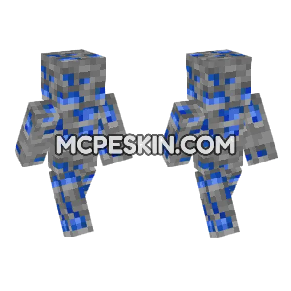 Lapis Ore Texture Minecraft Bedrock skin, front and back