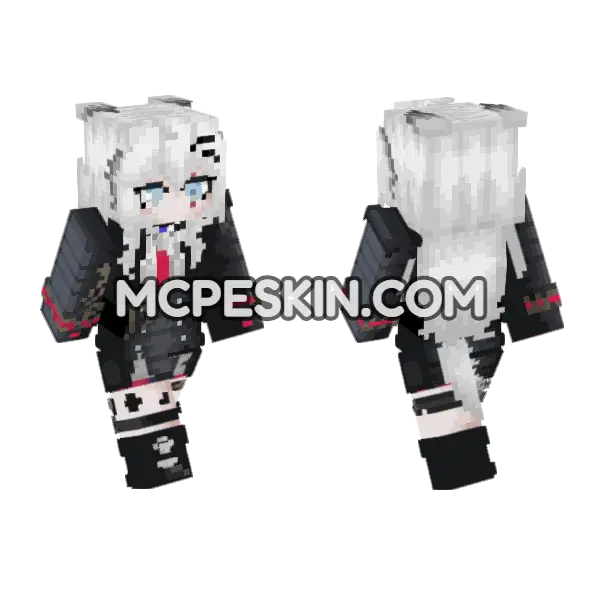 Lappland La Decadenza Minecraft Bedrock skin, front and back