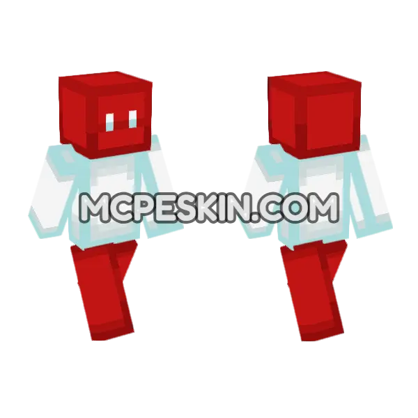 Latvia Red And Blue Minecraft Bedrock skin, front and back