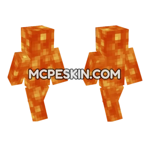 Lava Block Skin Minecraft Bedrock skin, front and back