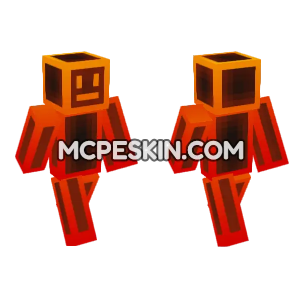 Lava Neon Minecraft Bedrock skin, front and back