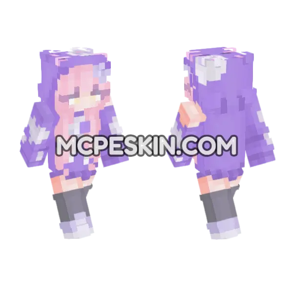 Lavender Haze Outfit Minecraft Bedrock skin, front and back