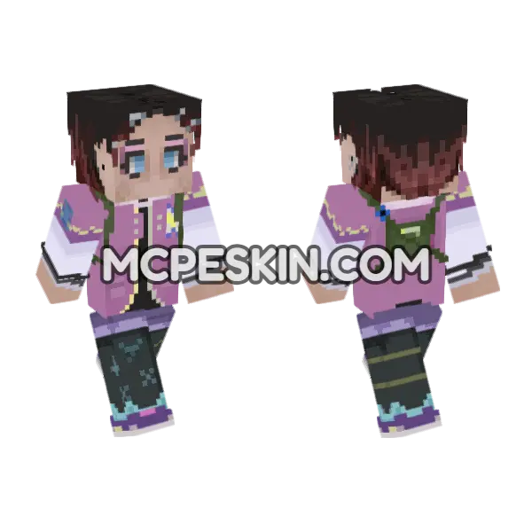 Lavender Jacket Girl, front and back