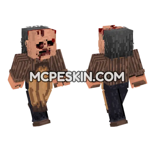Leatherface Texas Chainsaw Massacre Minecraft Bedrock skin, front and back
