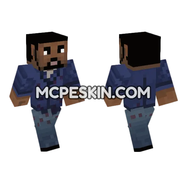 Lee Everett Minecraft Bedrock skin, front and back
