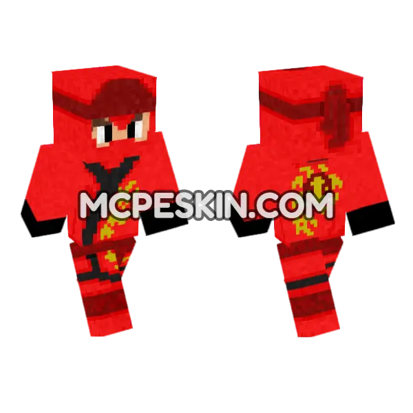 Lego Ninjago Kai Legacy HD Minecraft Bedrock skin, front and back