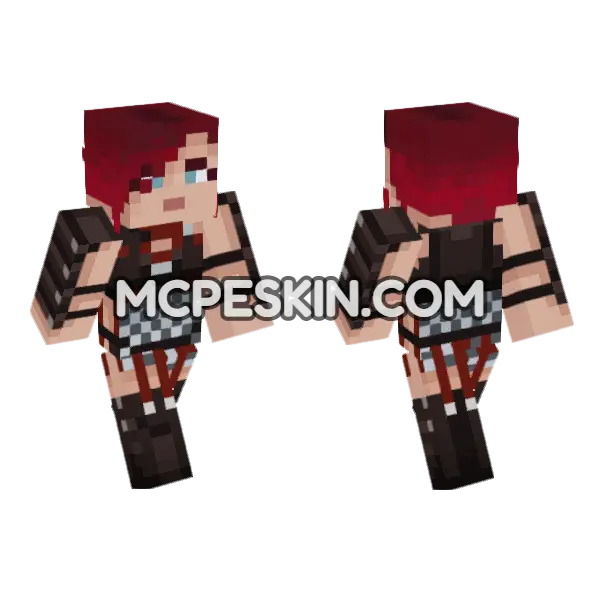 Leliana Red Hair Minecraft Bedrock skin, front and back