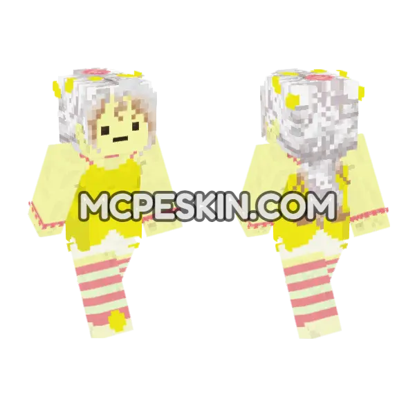 Lemon Princess Minecraft Bedrock skin, front and back