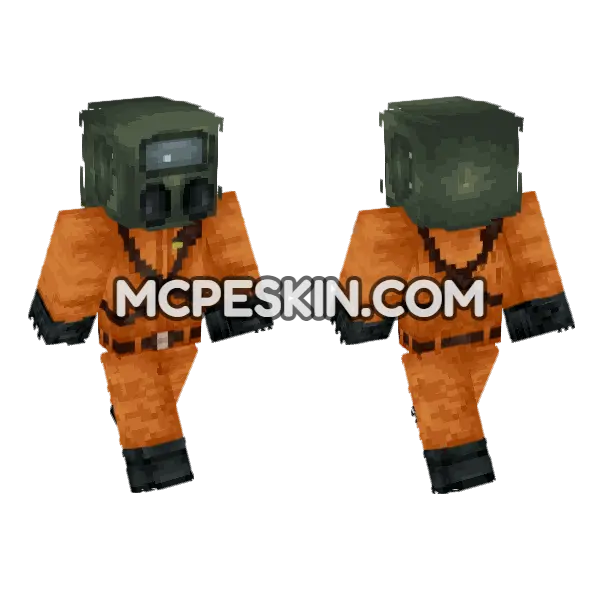 Lethal Company Suit Minecraft Bedrock skin, front and back