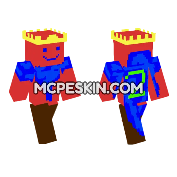 Level 2 PMC Minecraft Bedrock skin, front and back