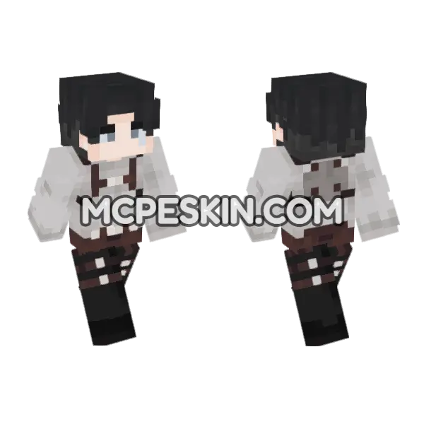 Levi Ackerman Skin Minecraft Bedrock skin, front and back