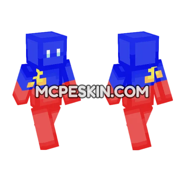 Liechtenstein Flag Outfit Minecraft Bedrock skin, front and back