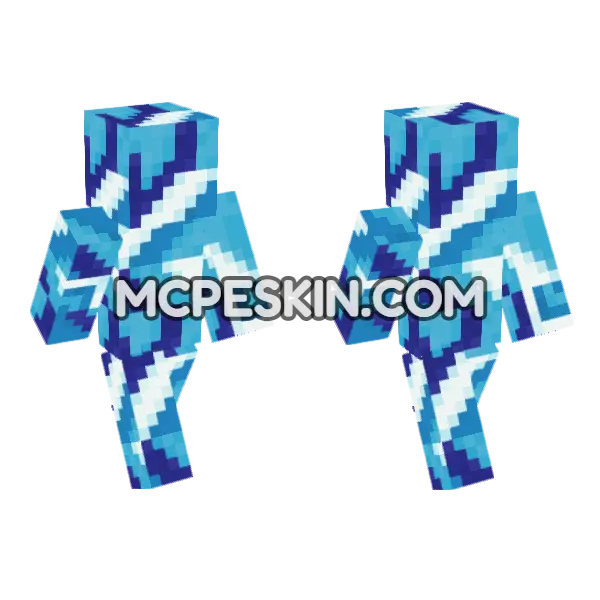 Light Blue Glazed Terracotta Minecraft Bedrock skin, front and back