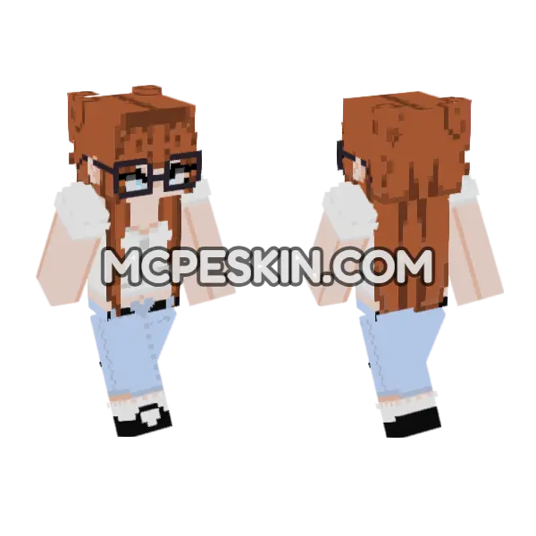 Light Blue Hoodie Girl, front and back