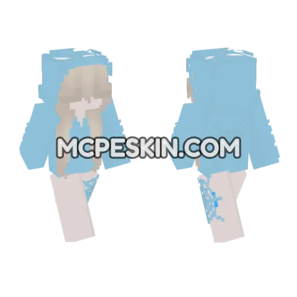 Light Blue Spider Suit Minecraft Bedrock skin, front and back