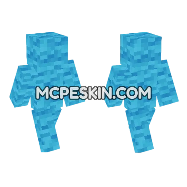 Light Blue Wool Minecraft Bedrock skin, front and back