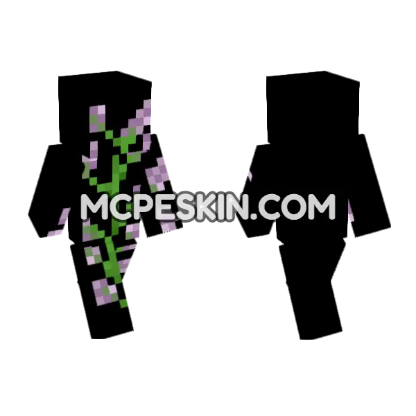 Lilac Aesthetic Outfit Minecraft Bedrock skin, front and back