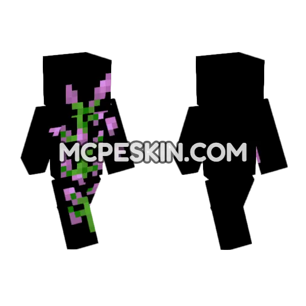 Lilac Outfit Minecraft Bedrock skin, front and back