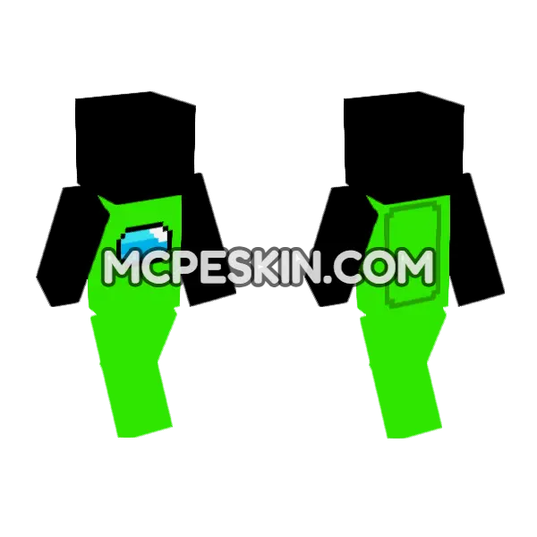Lime Among Us Crewmate, front and back