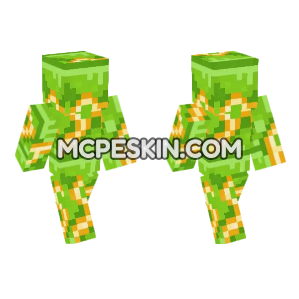 Lime Glazed Terracotta Minecraft Bedrock skin, front and back